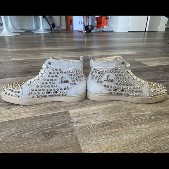 CHRISTIAN LOUBOUTIN Suede Studded Louis sneaker - Picture 3 of 6
